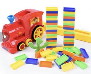 Đồ chơi xe lửa thông minh thả domino tự động