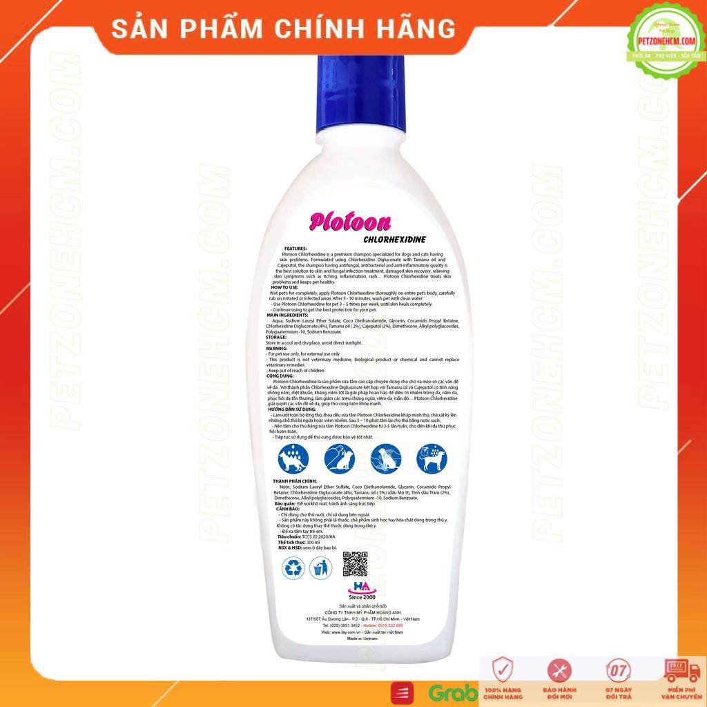 Sữa tắm cho chó mèo Fay 🔥 FREESHIP 🔥 Dầu tắm Plotoon Chlorhexidine - 300ml chống viêm da - nấm da - ngứa - nhiễm trùng