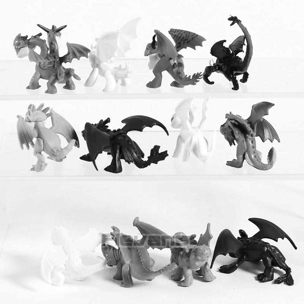 Set 12 Mô Hình Búp Bê Hoạt Hình Bí Kíp Luyện Rồng Trang Trí Bàn Làm Việc