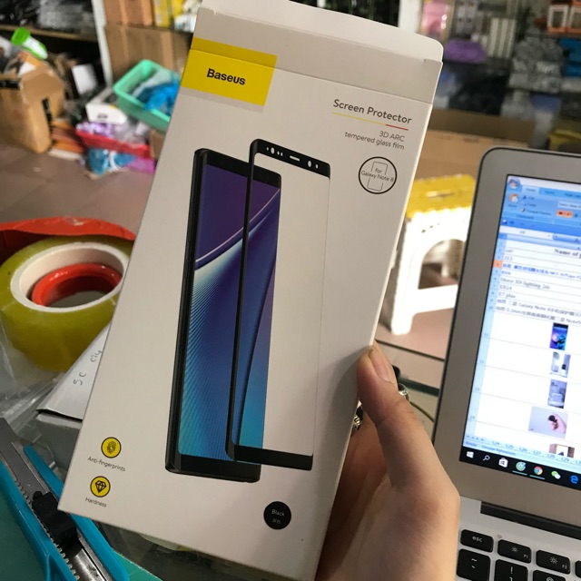 Miếng dán full màn cong samsung Note 8 chính hãng Baseus