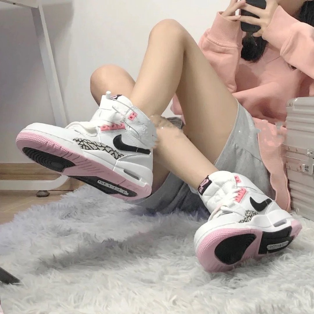 💥Giày Thể Thao Bóng Rổ Aj312 Sakura Pink Mandarin Vịt Cổ Cao Giản Dị Dễ Phối Đồ Hợp Thời Trang