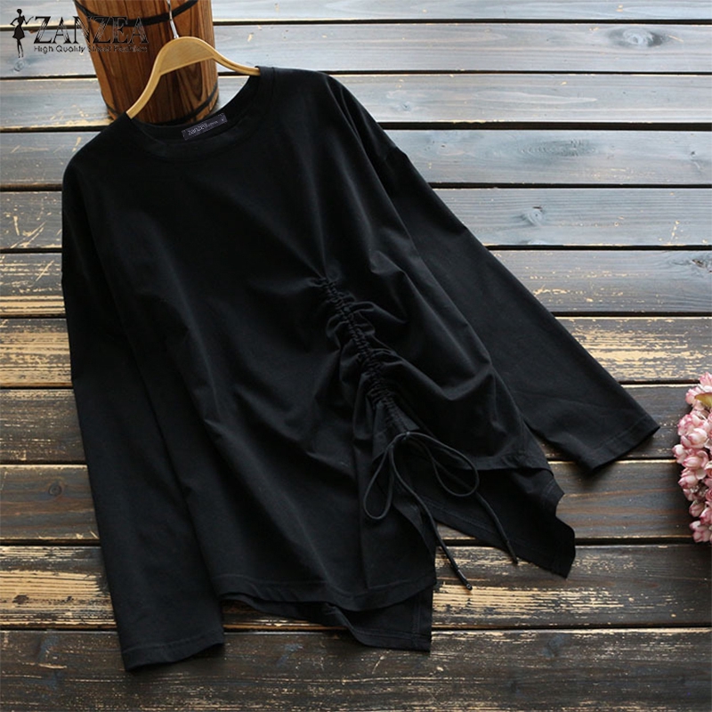 ZANZEA Áo cách điệu tay dài cổ tròn dáng rộng phong cách Hàn Quốc hợp thời trang | BigBuy360 - bigbuy360.vn