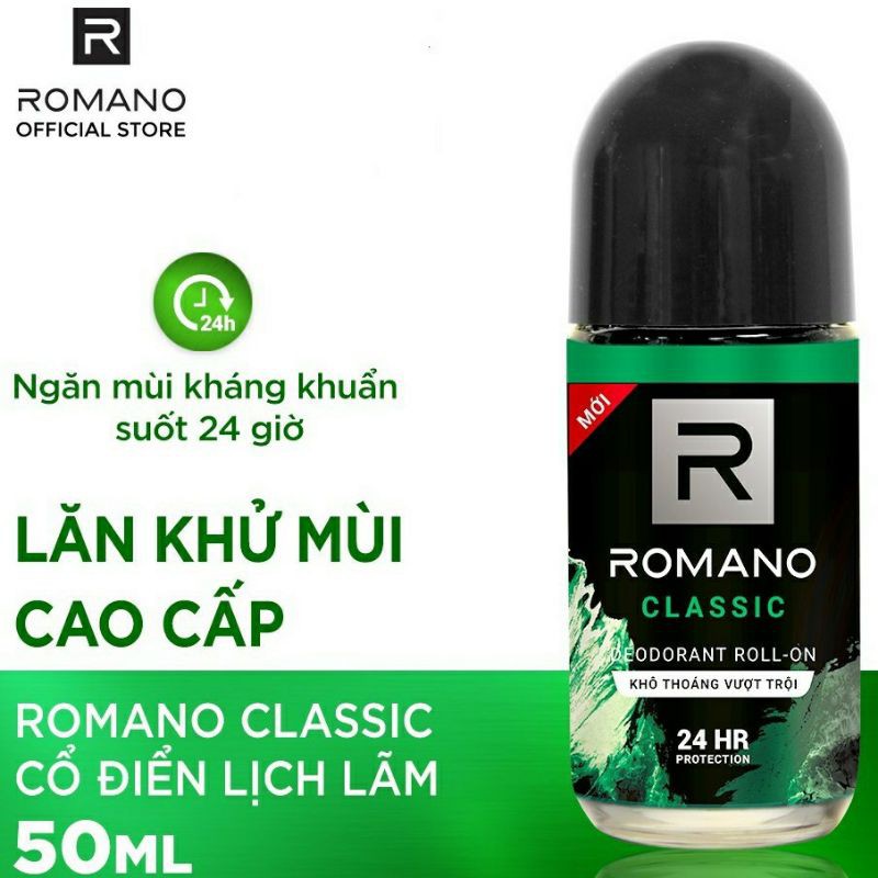 Lăn khử mùi romano classic 50ml
