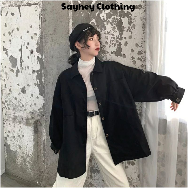 Áo khoác kaki nam nữ Ulzzang form rộng Unisex Basic Oversize Jacket