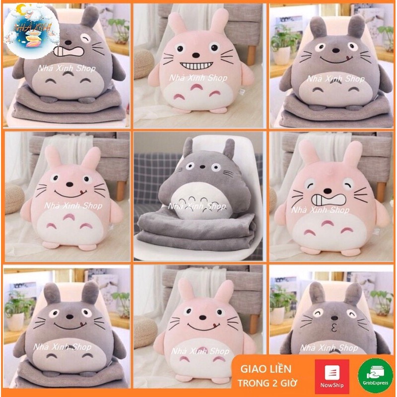 Chăn Gối Văn Phòng ✨FREESHIP✨ 3 trong 1 Totoro nhiều mẫu kèm ủ tay giá rẻ nhất