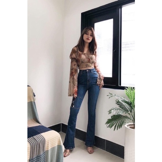 Quần jean ống loe dáng dài