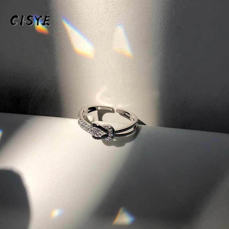 Nhẫn Hở Đính Đá Zircon Phong Cách Retro Thời Trang Hàn Quốc Cho Nữ