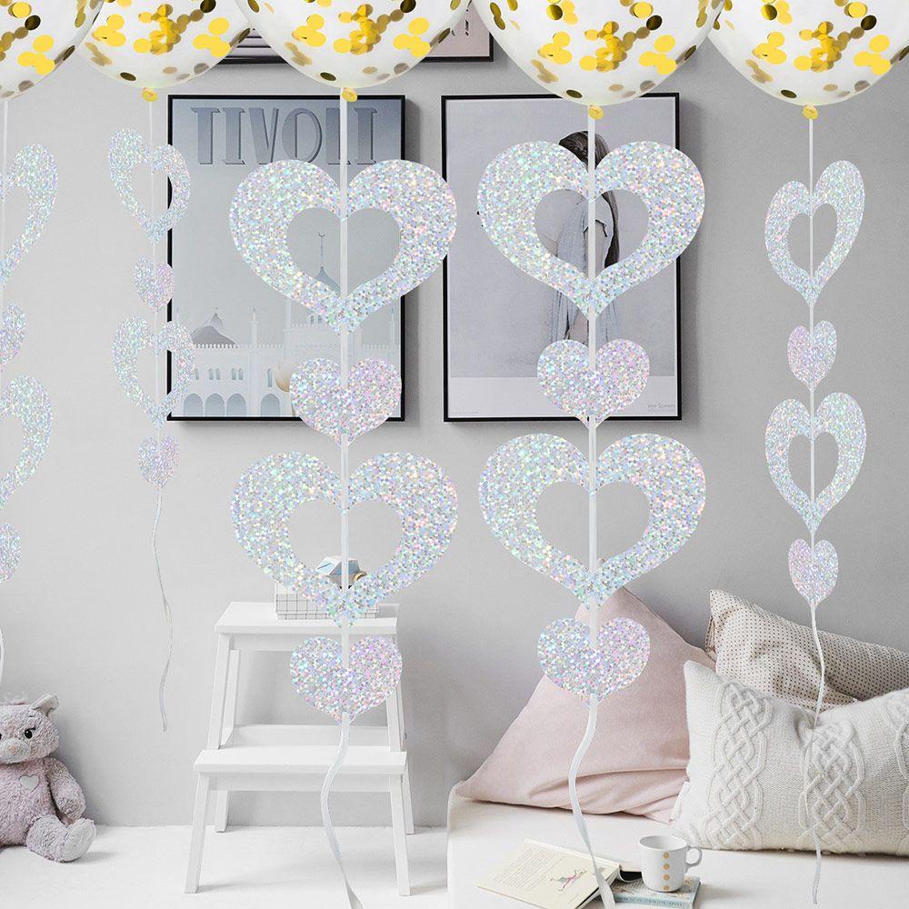 SUENIN Set 100 Phụ Kiện Trang Trí Bong Bóng Hình Trái Tim Lấp Lánh