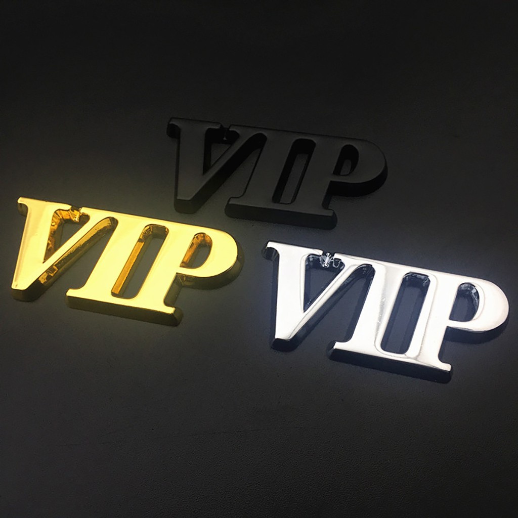 Logo VIP Chữ Kim Loại dạng 3D Trang Trí Xe Hơi Ô Tô