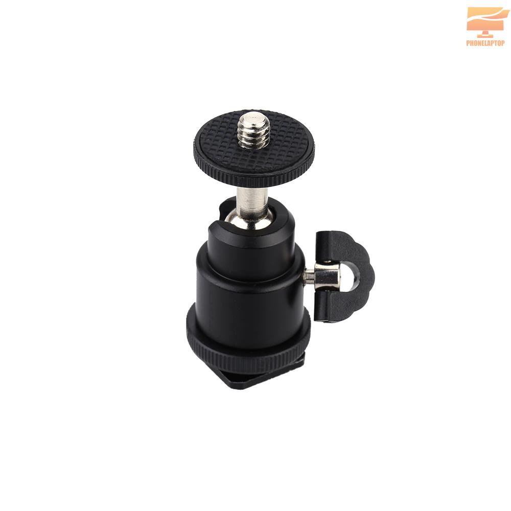 Andoer Aluminium Alloy Mini Ball Head 1/4" Mount with Flash Shoe for DSLR SLR DC Camera Mini DV Monitor etc