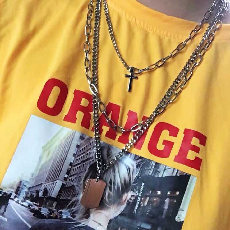 Dây chuyền nhiều lớp có hình thánh giá phong cách Âu Mỹ cá tính dành cho nam và nữ