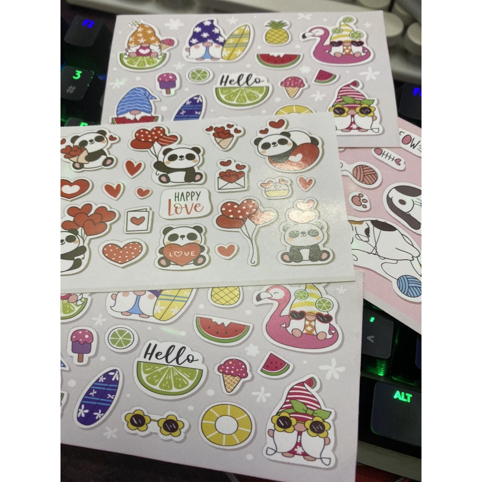 Set Sticker dán trang trí điện thoại, latop,  vali, xe ga