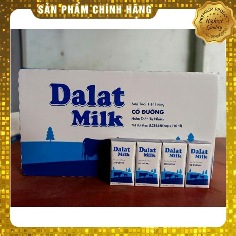 thùng 48 hộp sữa tươi có đường Đà lạt milk 110ml