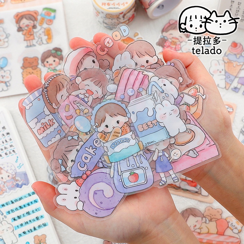 27/30 Miếng dán PET chống thấm nước họa tiết hoạt hình dành cho bé gái