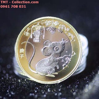 Xu kỷ niệm năm chuột 10 Yuan 2020 hình con chuột phong thủy cầu may mắn, bình an - SP001236