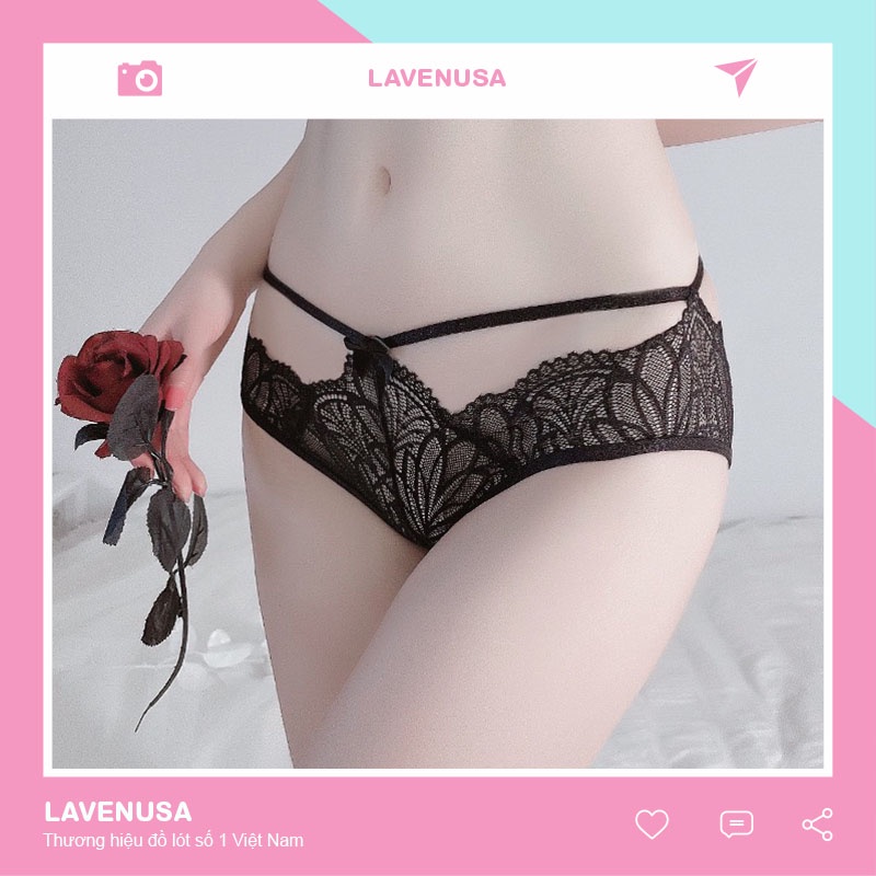 Quần lót nữ ren xuyên thấu quyến rũ cao cấp mềm mại gợi cảm LAVENUSA QL39