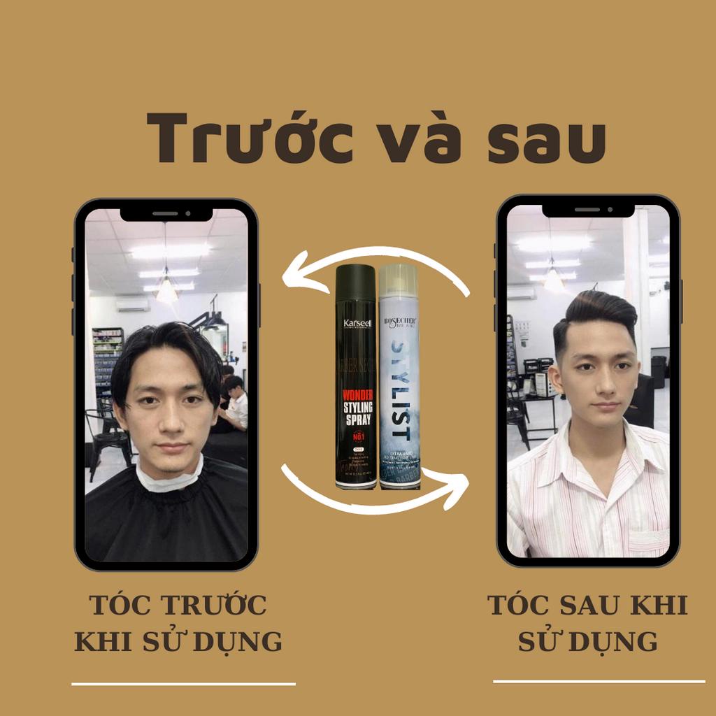 Gôm Xịt Tóc Nam Nữ KARSEELL 400ML Giữ Nếp Tạo Kiểu Tóc Hương Nước Hoa Chính Hãng