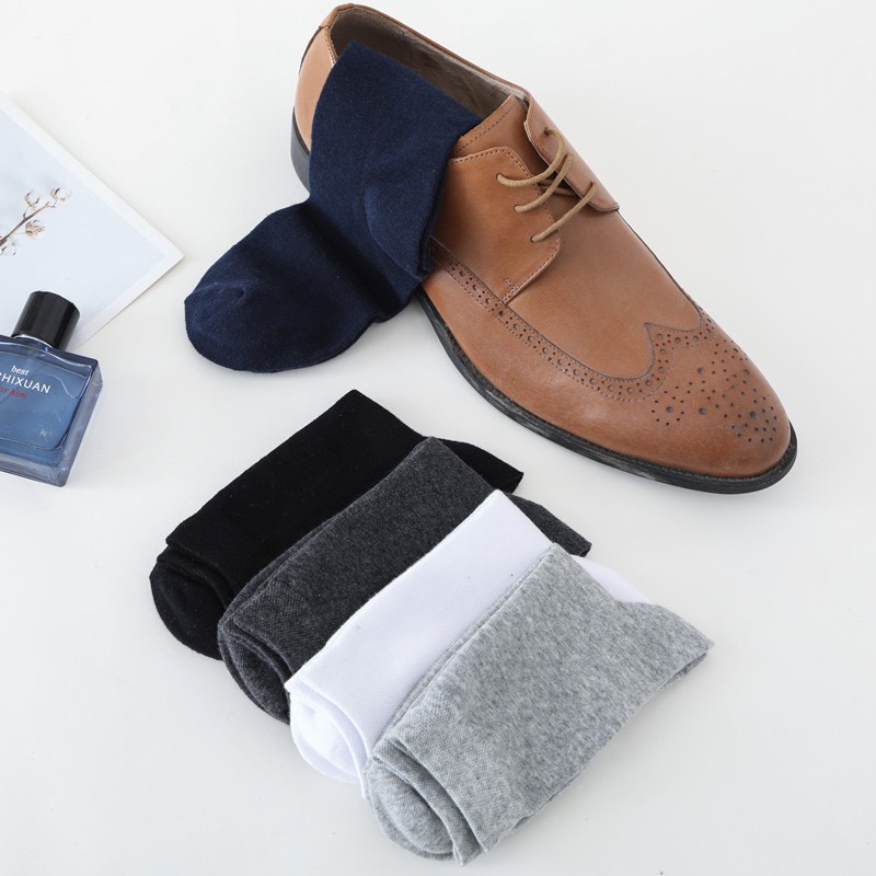 Vớ cổ cao nam nữ tất trơn văn phòng xịn cotton thời trang đẹp kháng khuẩn khử mùi thấm hút mồ hôi tốt MONEY VC056