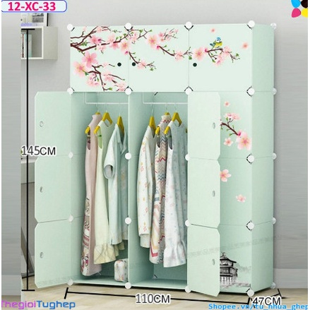 [ HỎA TỐC] Tủ Nhựa Lắp Ghép Đa Năng 12 ô Bảo Hành 1 Năm