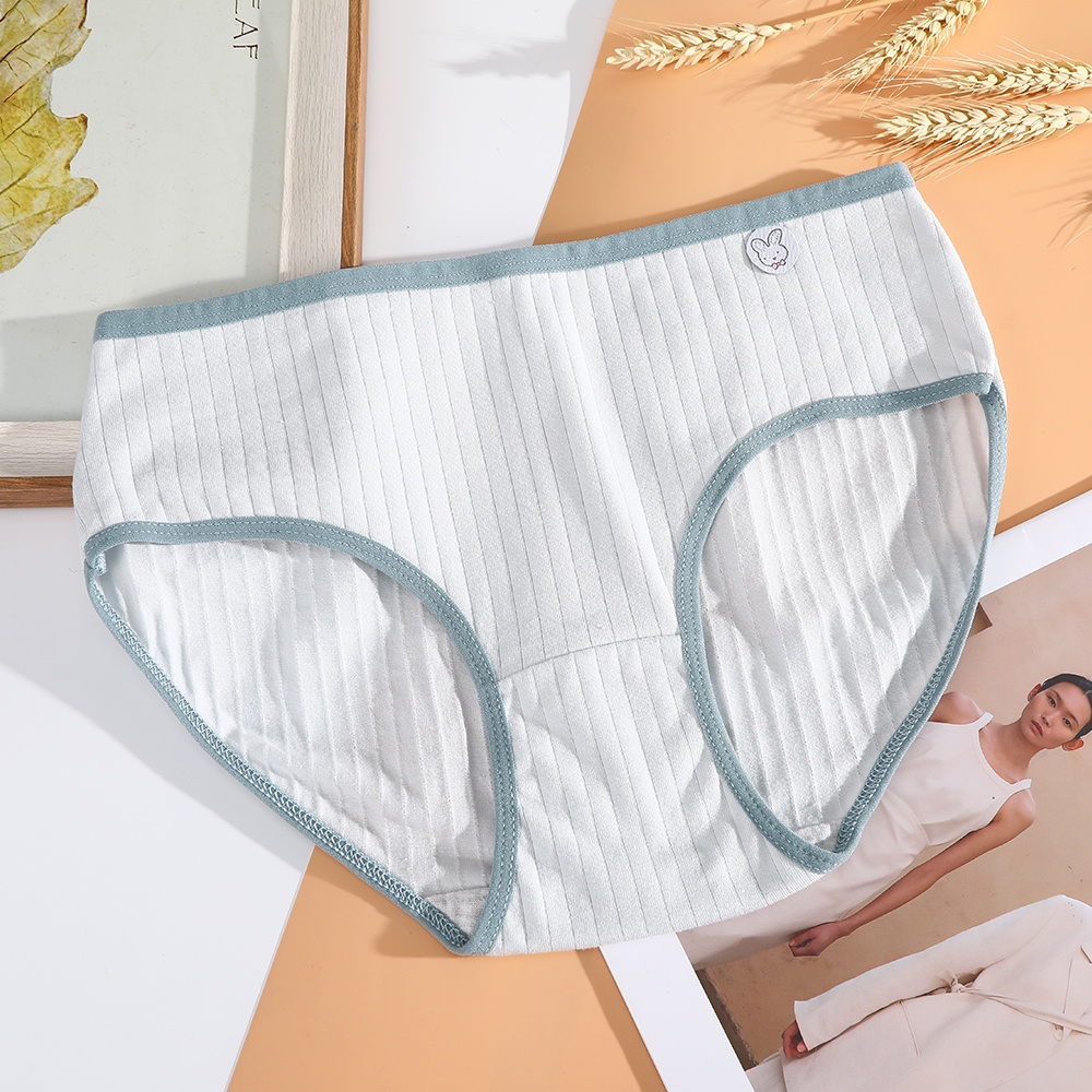 Quần Lót Aijolen Vải Cotton Mềm Mại Thoáng Khí Màu Macaron Trơn Lưng Cao Trung Bình Cho Nữ