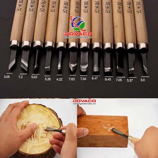 Bộ dao khắc, đục, tiện gỗ 12in1 cao cấp