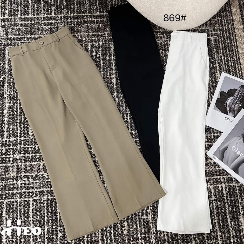 Quần vải ống loe trơn hàng QCL1