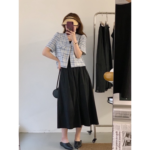 Áo Dạ Nữ Tay Cọc Chất Tweed Thời Trang
