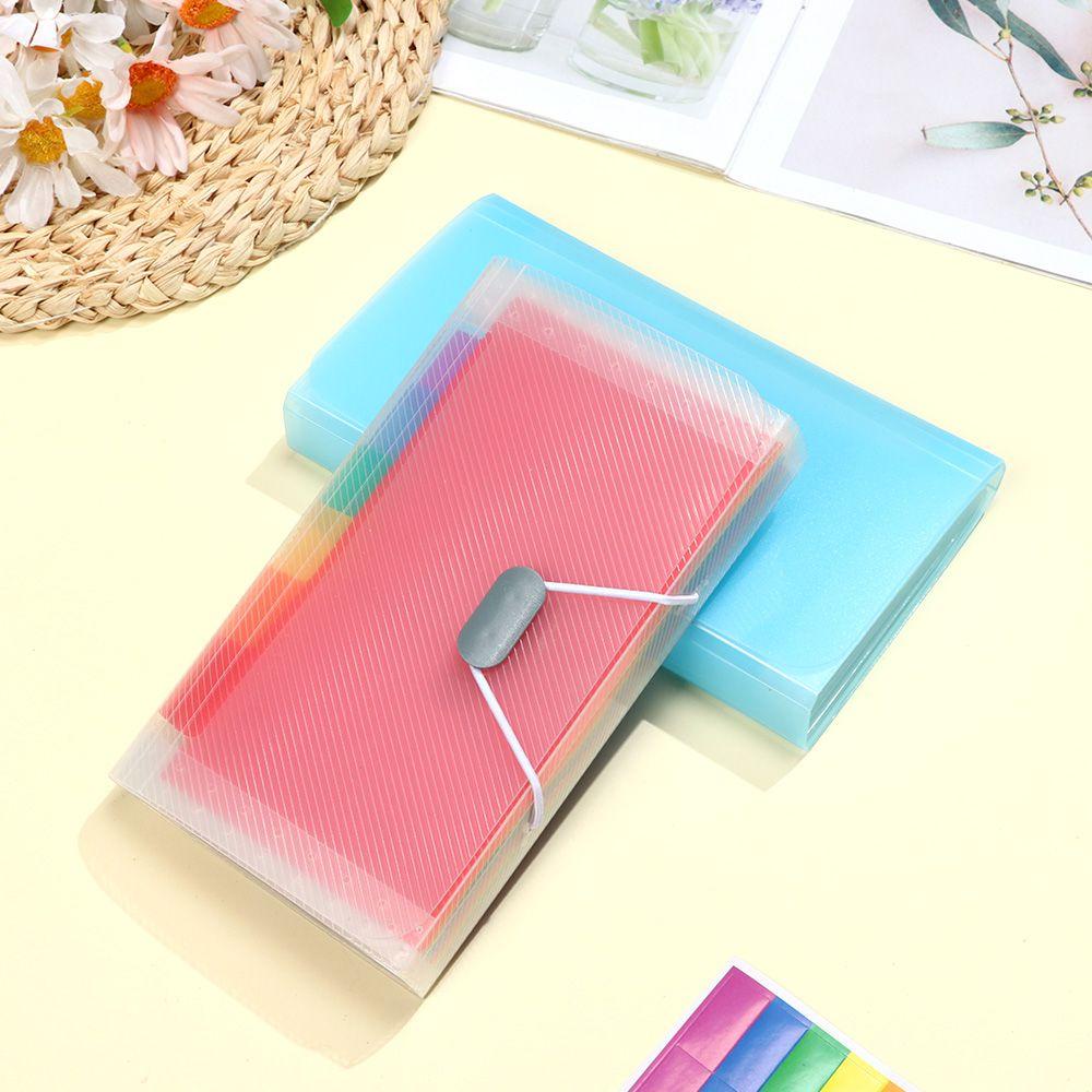 CHOOKEY Túi Nhựa Đựng Tài Liệu Giấy Tờ Khổ A6 Màu Cầu Vồng Thời Trang