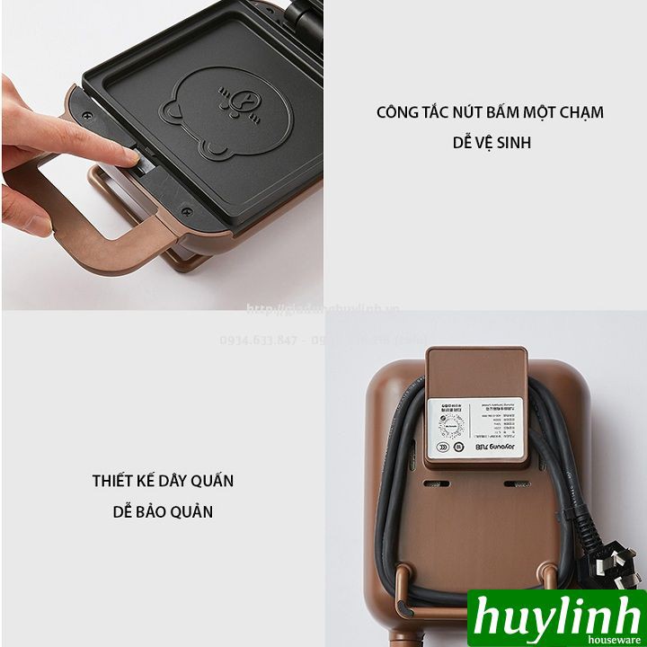 [Mã ELHAMS5 giảm 6% đơn 300K] Máy làm - nướng bánh sandwich, waffle Joyoung Line SK-T1 - 600W [Brown x Sally]