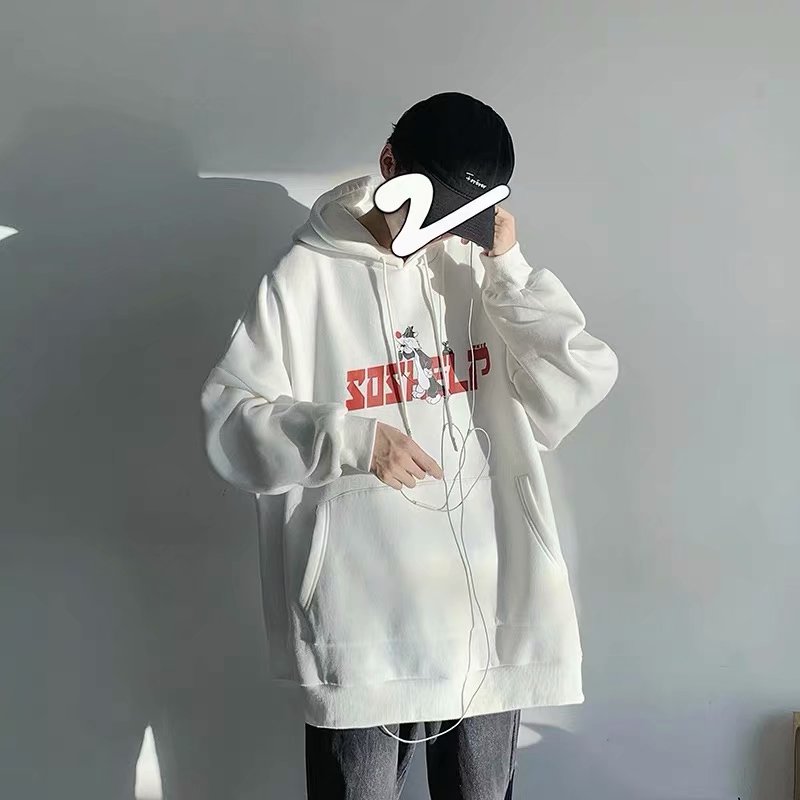 Áo Hoodie Dáng Rộng In Họa Tiết Hoạt Hình Cá Tính Dành Cho Nam | BigBuy360 - bigbuy360.vn