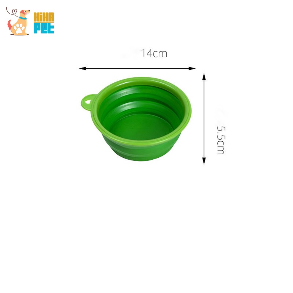 Bát ăn uống cho thú cưng di động có thể treo được dùng như chén cho thú cưng silicon tốt đủ màu Hihapet.