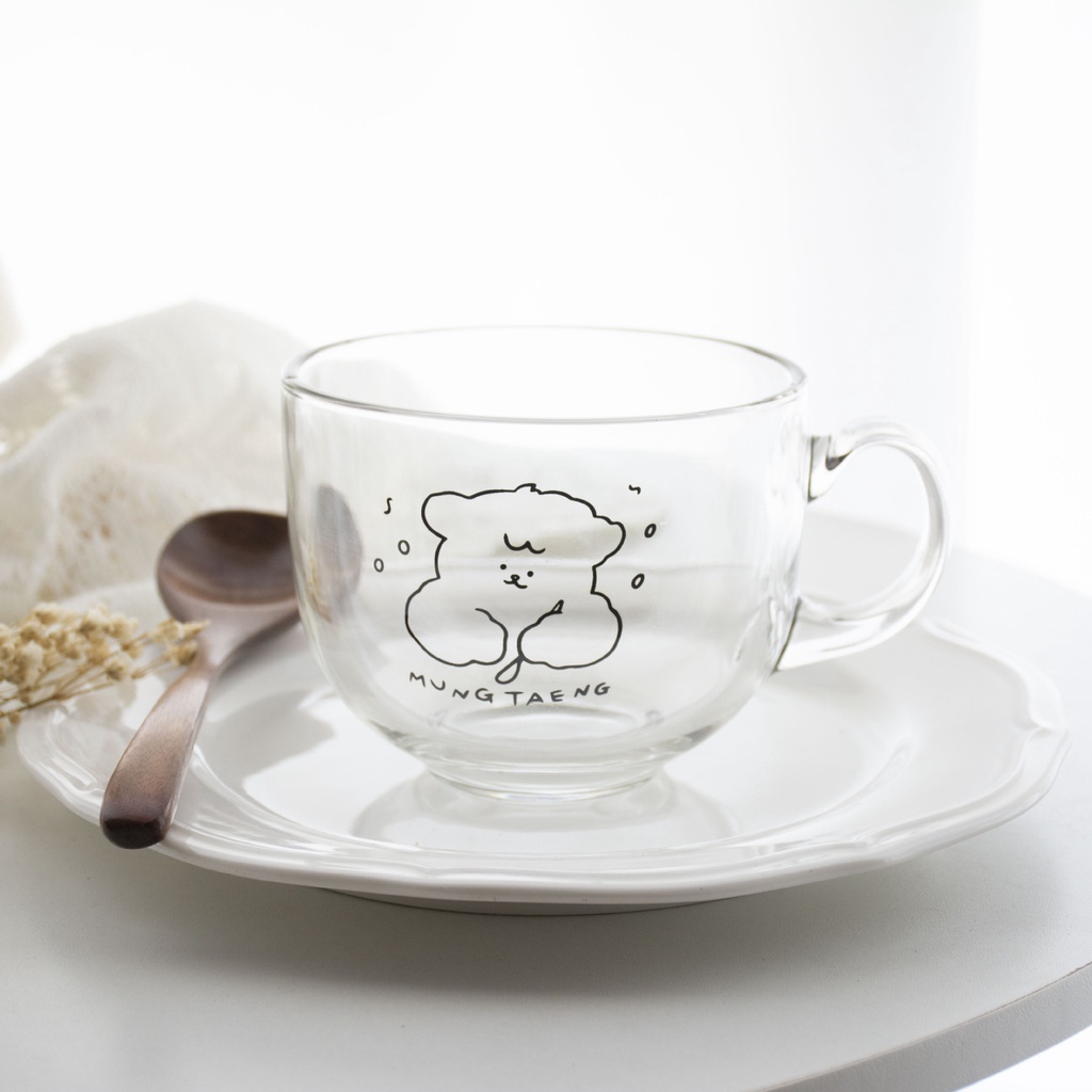 Tách, Ly Thủy Tinh Ăn Ngũ Cốc Breakfast Cup Love Someone Love Bloom