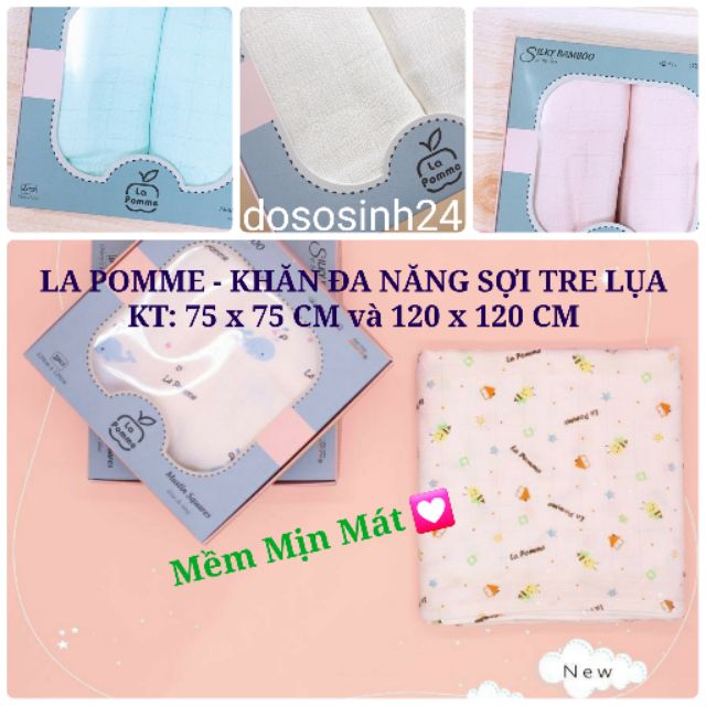 Lapomme - Khăn đa năng sợi tre lụa, mềm mịn mát