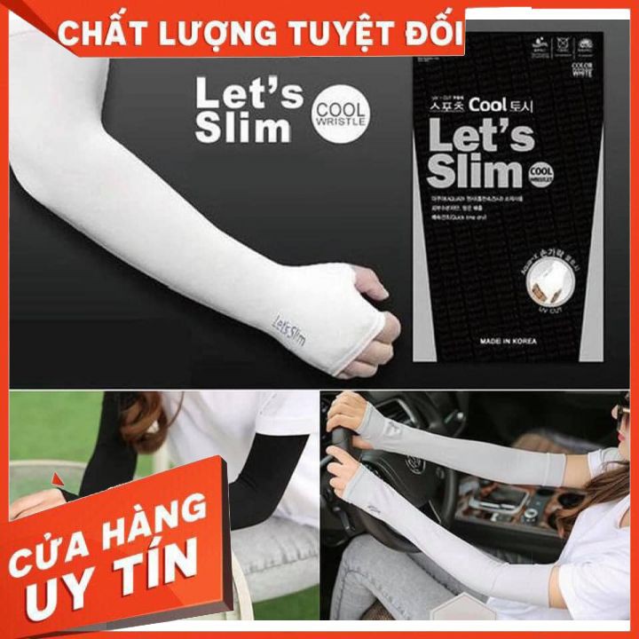 Găng tay chống nắng xỏ ngón Let'slim 🌸 [ FREE SHIP ]🌸bao tay chống nắng dạng ống dành cho nam nữ