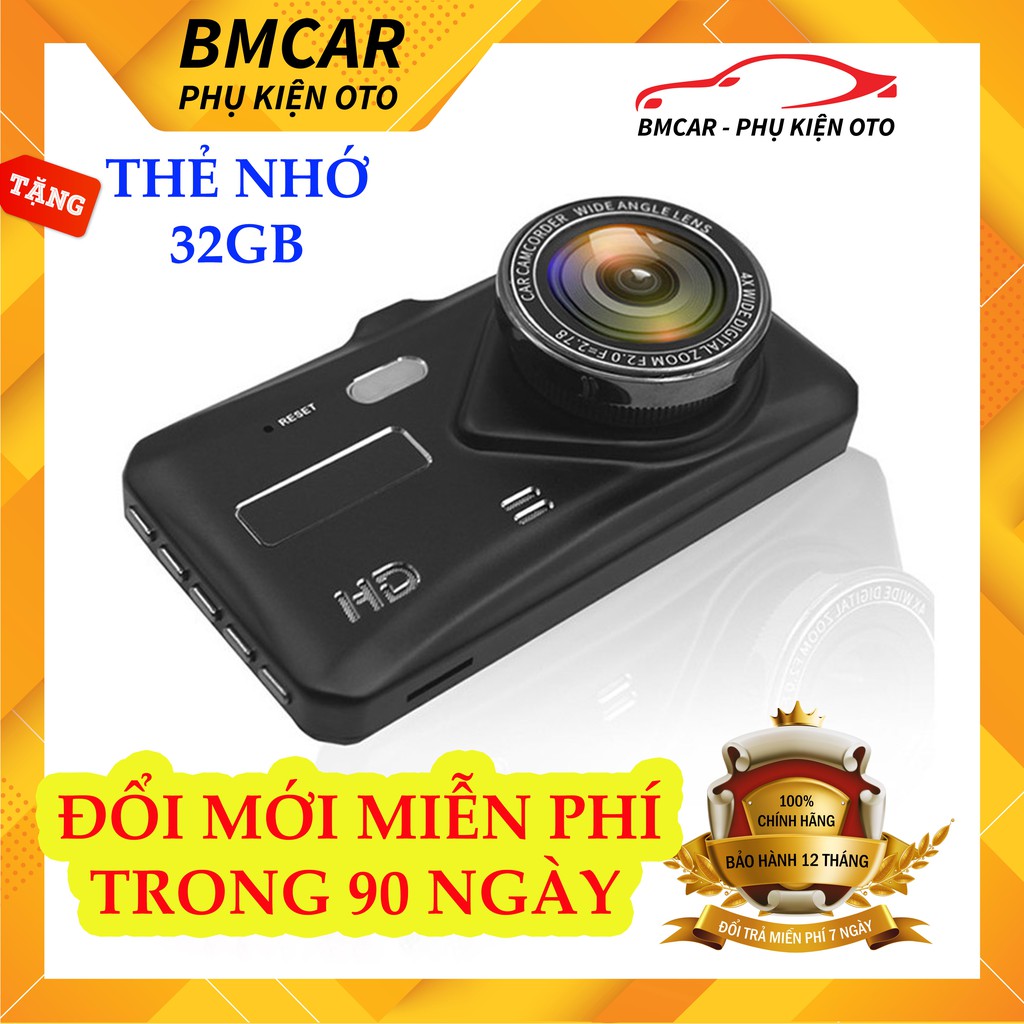 [MIỄN PHÍ GIAO HÀNG] Camera hành trình ô tô Ống kính kép 4 inch Car DVR 1080P (BẢO HÀNH 12 THÁNG) – BMCar – BM60