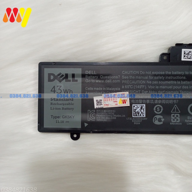 Pin laptop Dell Inspiron 11 3147 3148 3152 3490 13 7347 7348 7352 P20T 0WF28 GK5KY 43Wh ZIN New 100%. Bảo hành toàn quốc