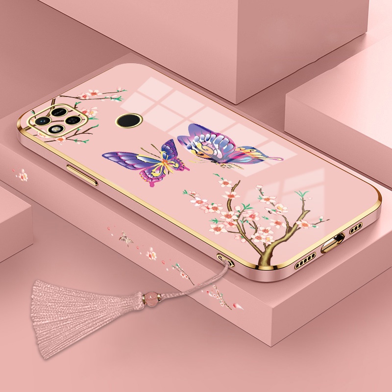 ốp lưng Redmi 9c 10a Ốp Điện Thoại Silicon Họa Tiết Bươm Bướm Kèm Dây Đeo Cho Redmi 9c 10a