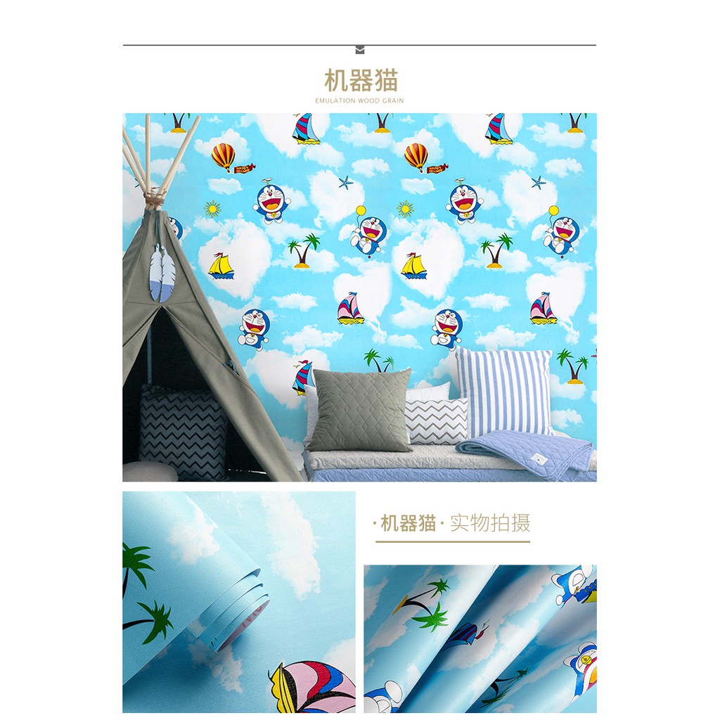 [Sale Sốc Xả Kho] Giấy Dán Tường Doremon 01 0.45*10m