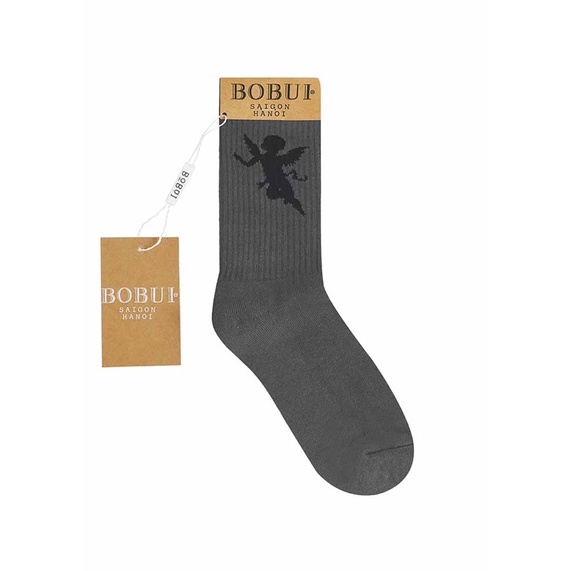 BOBUI SOCKS - LOGO/ GREY