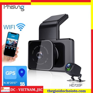 Camera hành trình ô tô Phisung K10 tích hợp camera sau Wifi GPS -  Hàng Cao Cấp