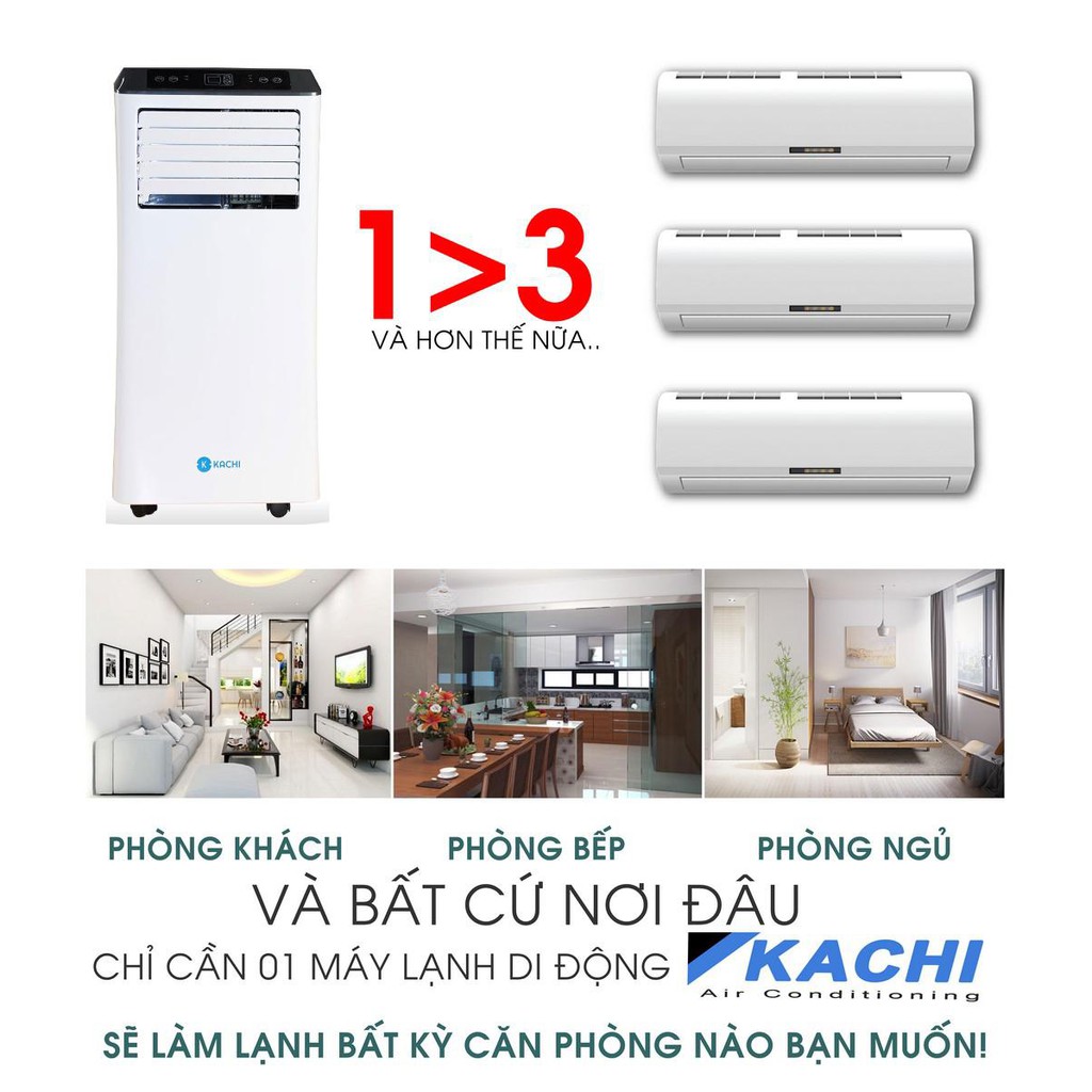 Máy lạnh di động KACHI 9000BTU MK121 Làm Lạnh Cho Phòng Từ 15m2