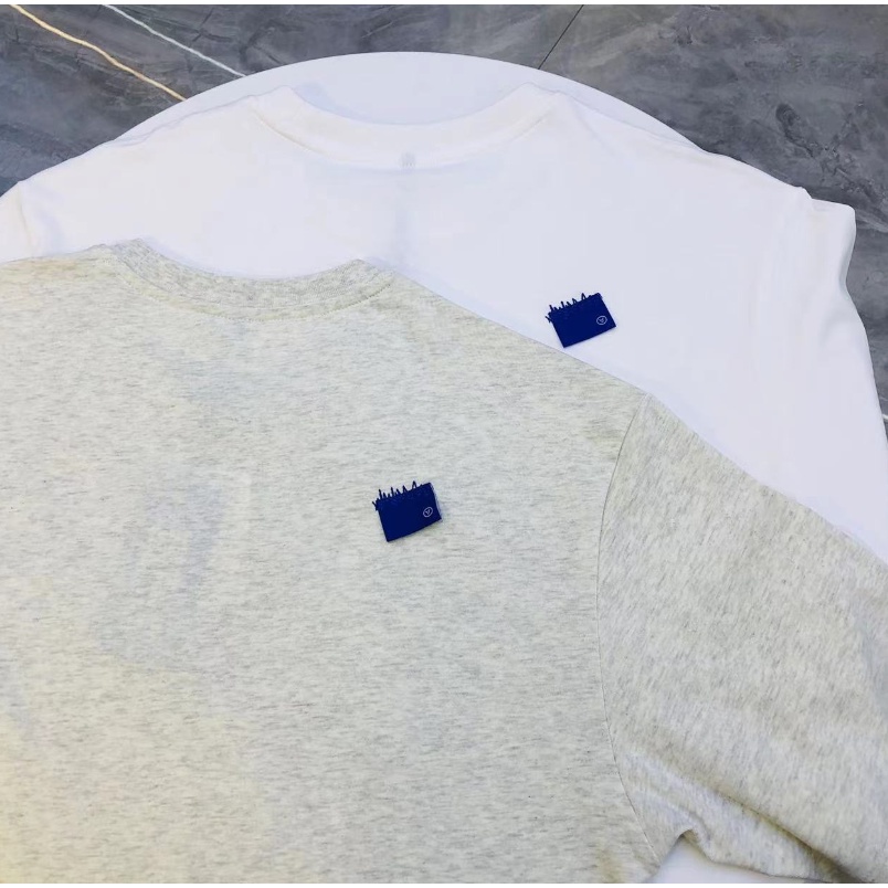 Áo Thun cotton Cổ Tròn Ngắn Tay Thêu Chữ Phong Cách Đường Phố Cho Nam Nữ