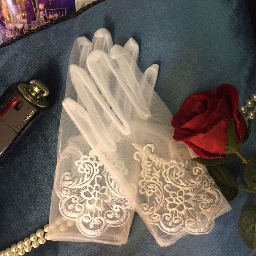 DYRUIDOJ Găng Tay Lưới Hở Ngón Thanh Lịch Cho Nữ