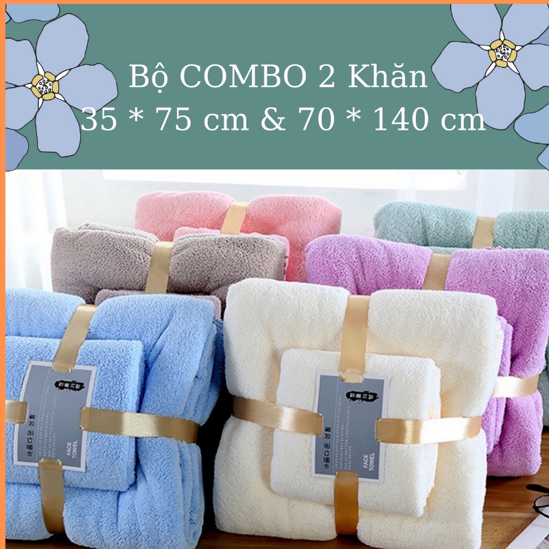 Khăn Tắm Lông Cừu Cao Cấp Bộ COMBO 2 Khăn 35x75cm và 70x140cm – Chất Liệu Lông Cừu Siêu Mềm , Thấm Hút Tốt