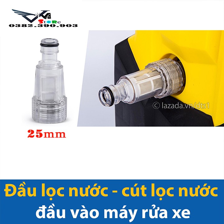 Cút lọc nước đầu vào máy rửa xe gia đình - cút trắng lọc rác