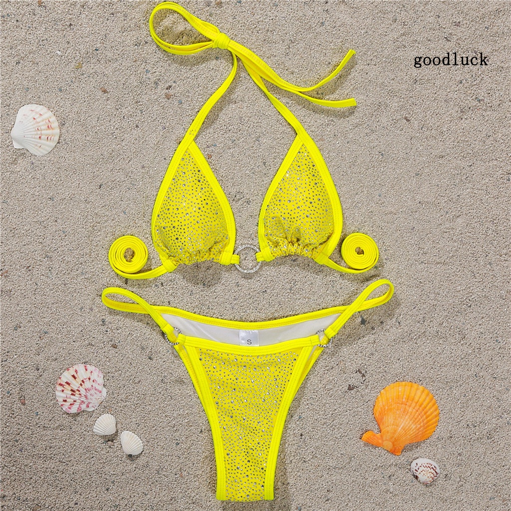 Bộ Bikini 2 Mảnh Hở Lưng Đính Đá Thời Trang Mùa Hè Cho Nữ