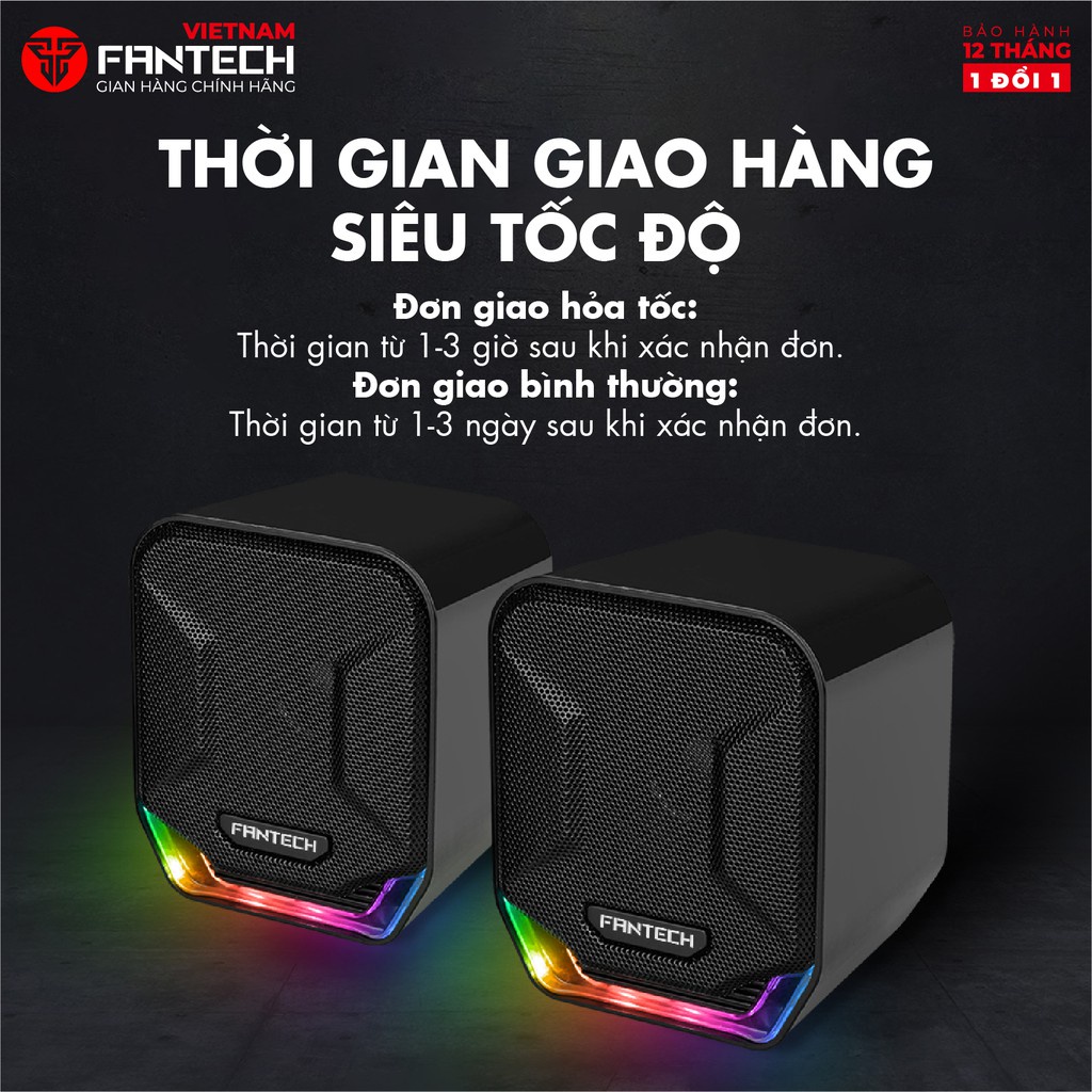 Loa Vi Tính Gaming Siêu Gọn Nhẹ Fantech GS202 SONAR LED RGB Đẹp Mắt Phân Phối Chính Hãng