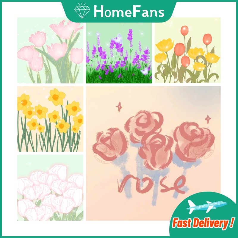 Bộ Tranh Đính Đá 5D Họa Tiết Hoa Hồng/ Cây Cối Độc Đáo Kích Thước 40x40cm/50x50cm DIY Dùng Trang Trí Nhà Cửa