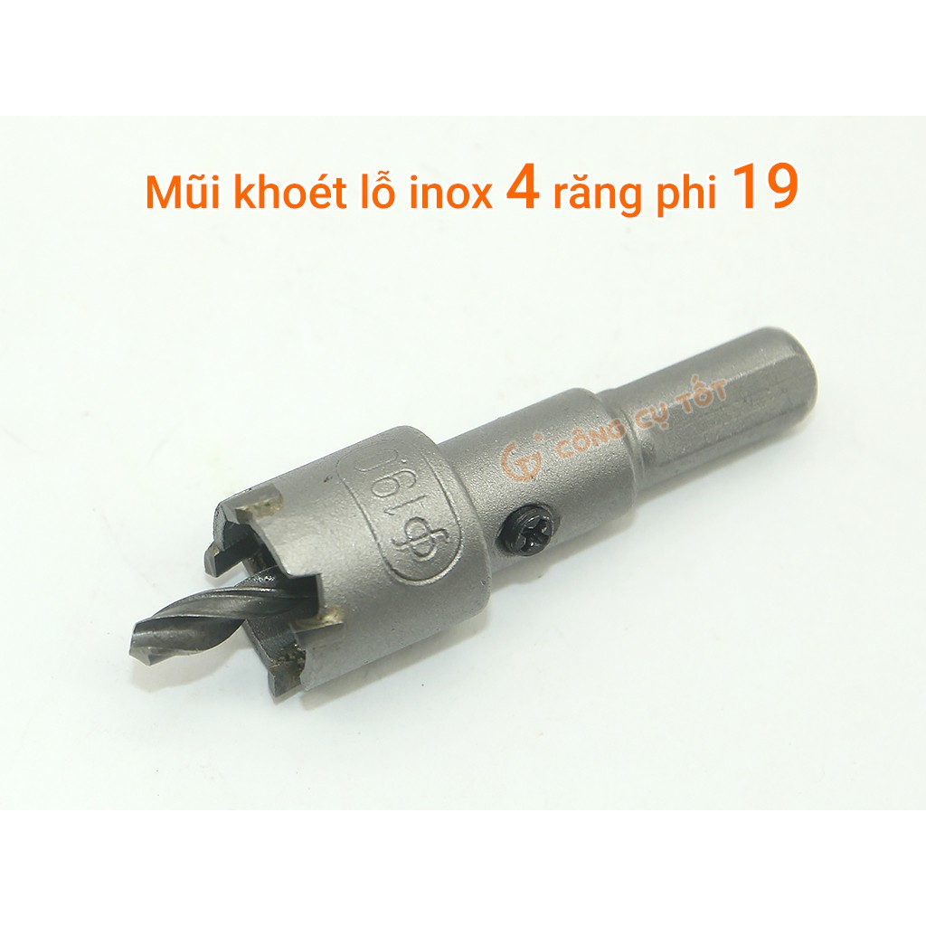 Mũi khoét inox lưỡi cắt hình răng hợp kim