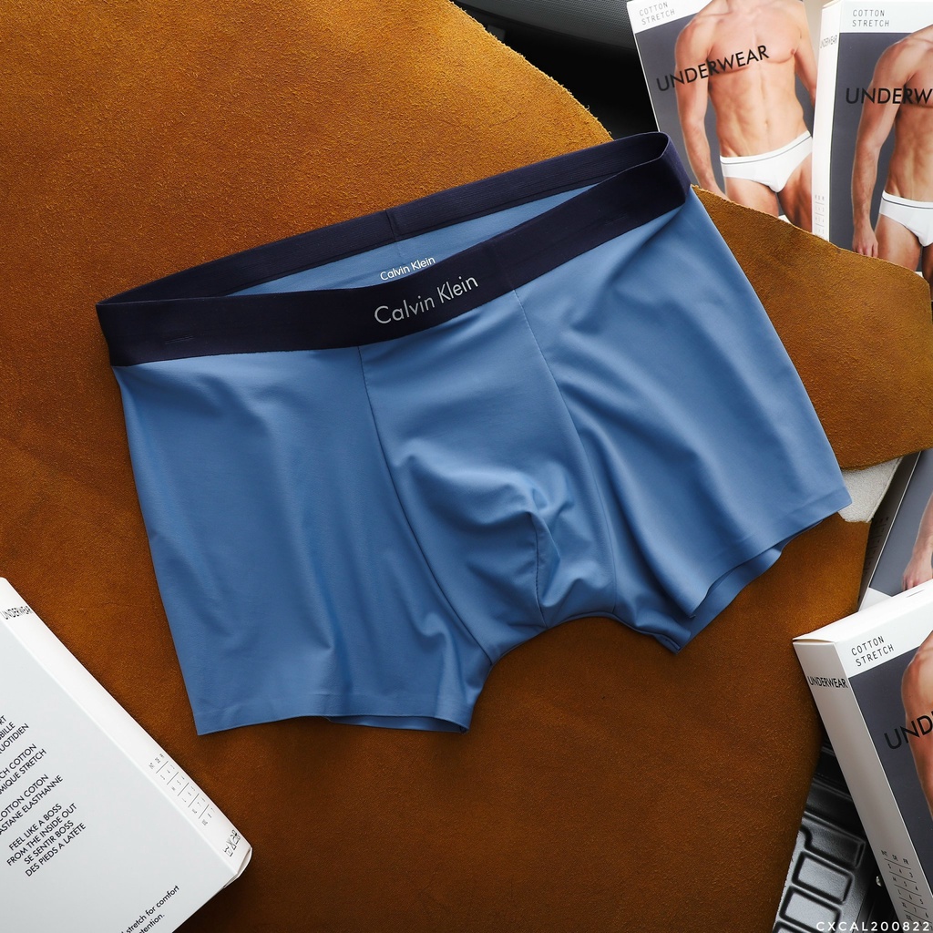Quần Lót Boxer Nam Cao Cấp Thun Lụa Lạnh TRƠN BASIC Ck KHÔNG VIỀN MAY - Được Chọn Màu Có Big Size